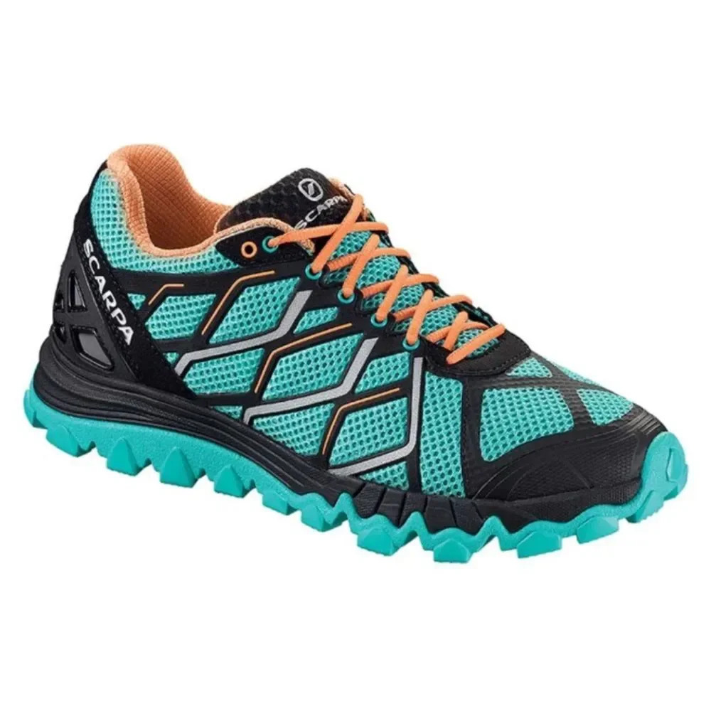 Scarpa Turquoise Orange Proton Trail‎ Runner Lace Up Shoes Sneakers Size 6.5